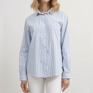 💕NWT Saint James Magali ML Cotton Shirt - Blue/Green